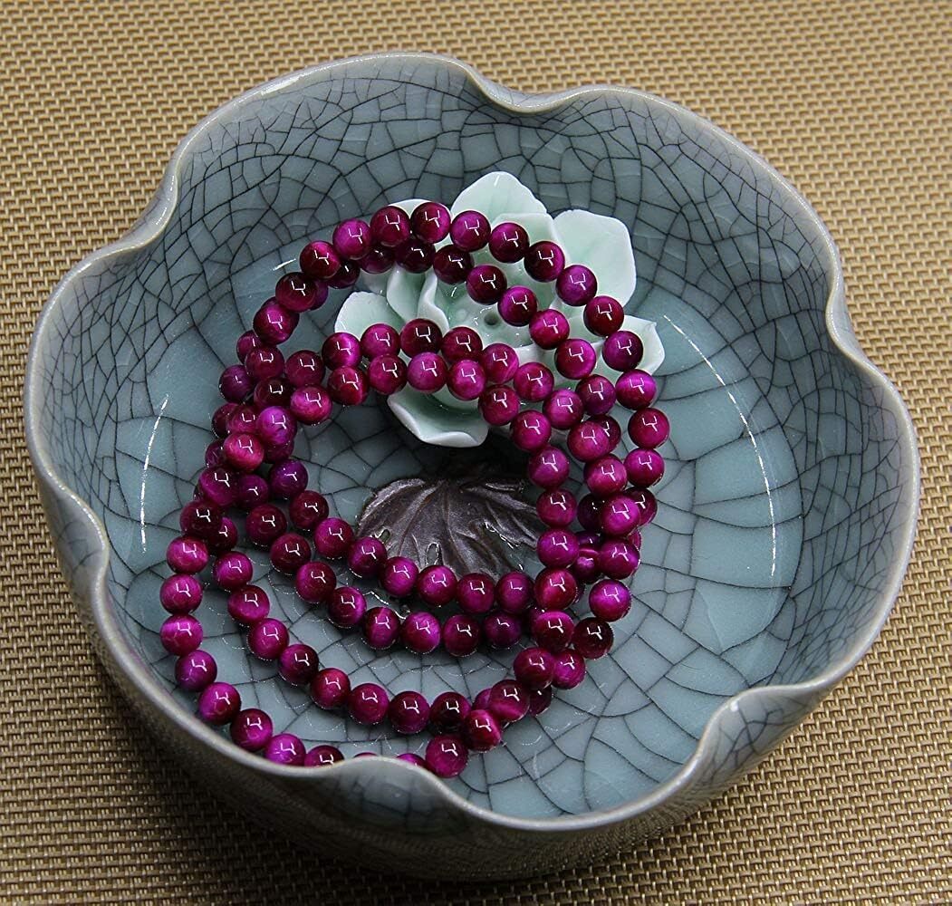 Attract Prosperity bracelet Ward Off Evil Handmade Gem Semi Precious Natural high-quality crystal 6mm Round Beads Stretch Bracelet Unisex
