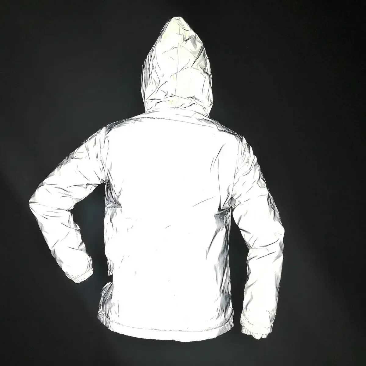 New Night Full Reflective Jacket Men / Women Harajuku Jackets Hooded Hip-hop Streetwear Night Shiny dancer Zipper Coats Jacket XJ250621