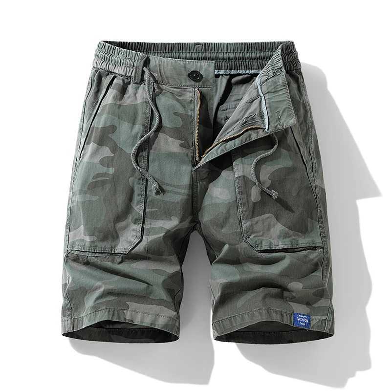 Summer Men Cotton Camouflage Cargo Shorts Mens Beach Jogger Casual Shorts Men Bermuda Outdoor Streetwear Work Short Pants Trousers W250621