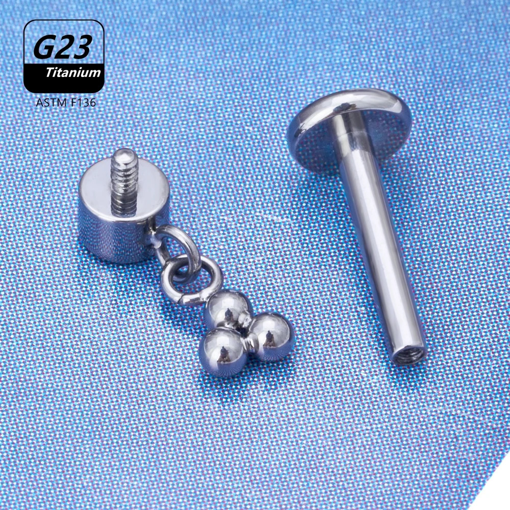 10Pcs/Lot ASTM 16G G23 CZ Ear Helix Tragus Rook Stud Piercing Lip Labret Bar Welding Beaded Ring Earring Body Jewelry 250617