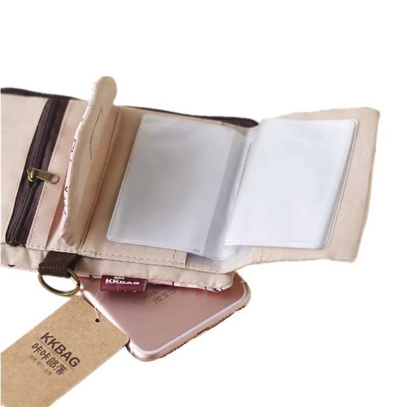 Handmade Three Fold Fabric Wallet Women Men Simple Short Zipper Purses for Teens Personality Multi-function Key Bag Card Holder Z250621