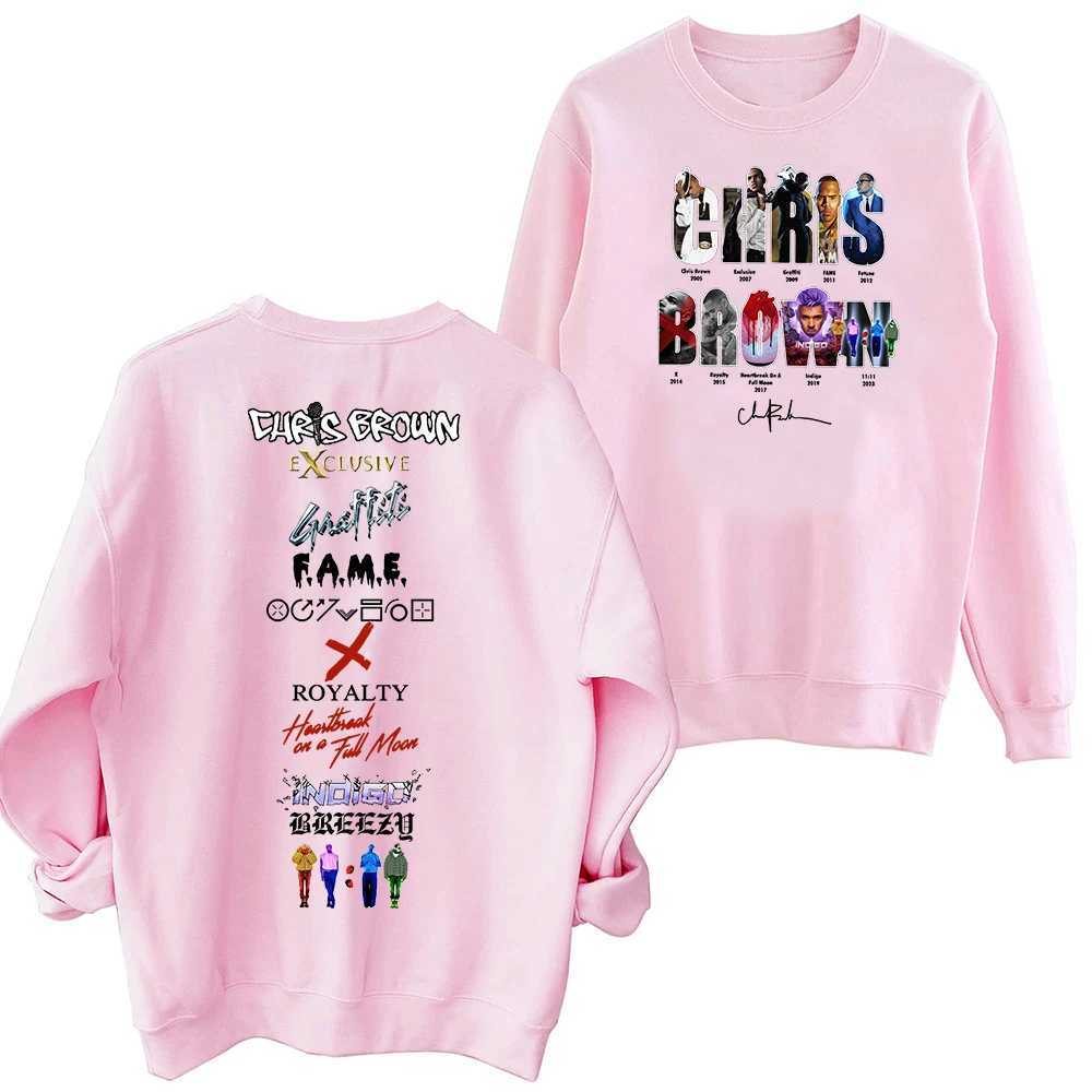 Chris Brown 11 Tour 2024 Sweatshirt Oversized Harajuku Round Neck Long Sleeve Sweatshirts Music Tour Fans XJ250621