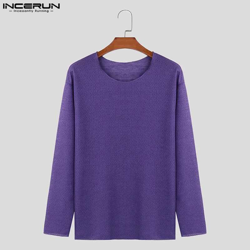 Mens Casual T Shirt O-neck Long SLeeve Solid Color Breathable Men Clothing Streetwear 2024 Fashion Male Shirts S-5XL Z250621