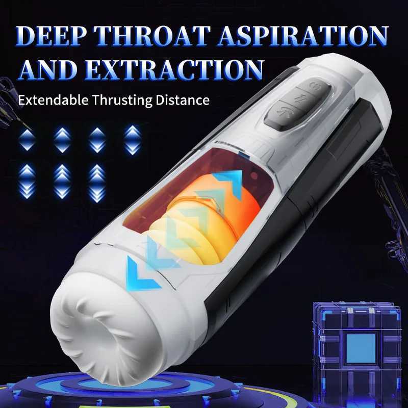Male Masturbation Cup Telescopic Heated Sucking Pocket Pussy Blowjob Sex Machines Toy Adult Goods for Men Vagina Masturbator 8+ W250621