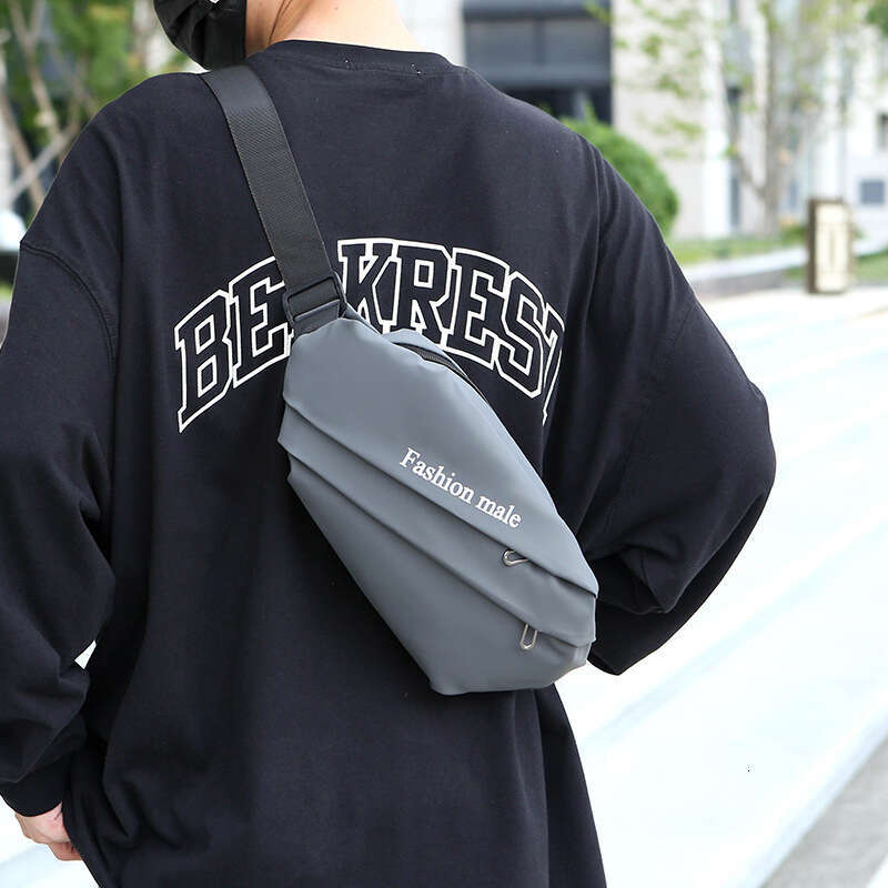 Genuine Leather Bag New Trendy Men S Chest Casual High End Single Crossbody Simple Travel Shoulder Bag Black Bag