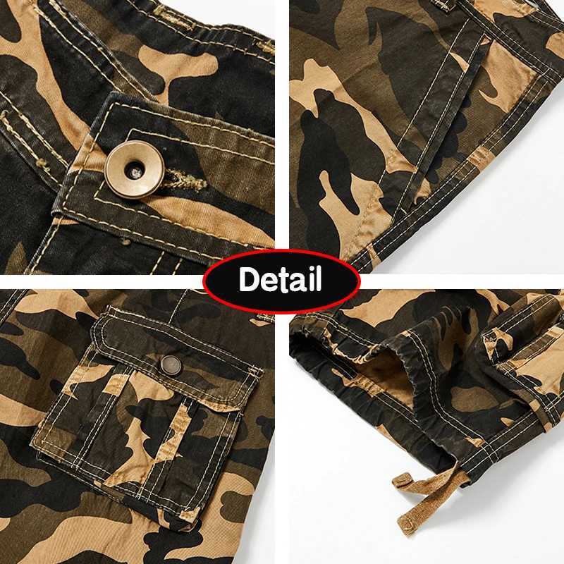 New Men Summer Cotton Buttons Camouflage Tooling Straight Shorts Men Breathable Outdoor Leisure Fashion Comfortable Shorts Male W250621