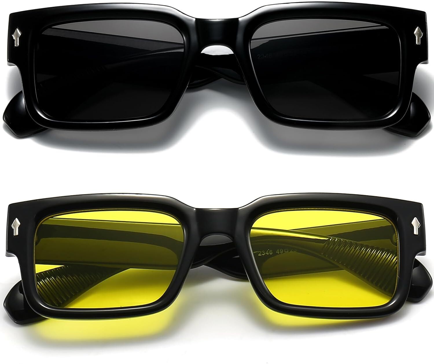 Designer sunglasses Square Frame Sunglasses for Women Men Trendy Chunky Rectangle Sun Glasses Black Shades UV400 Protection