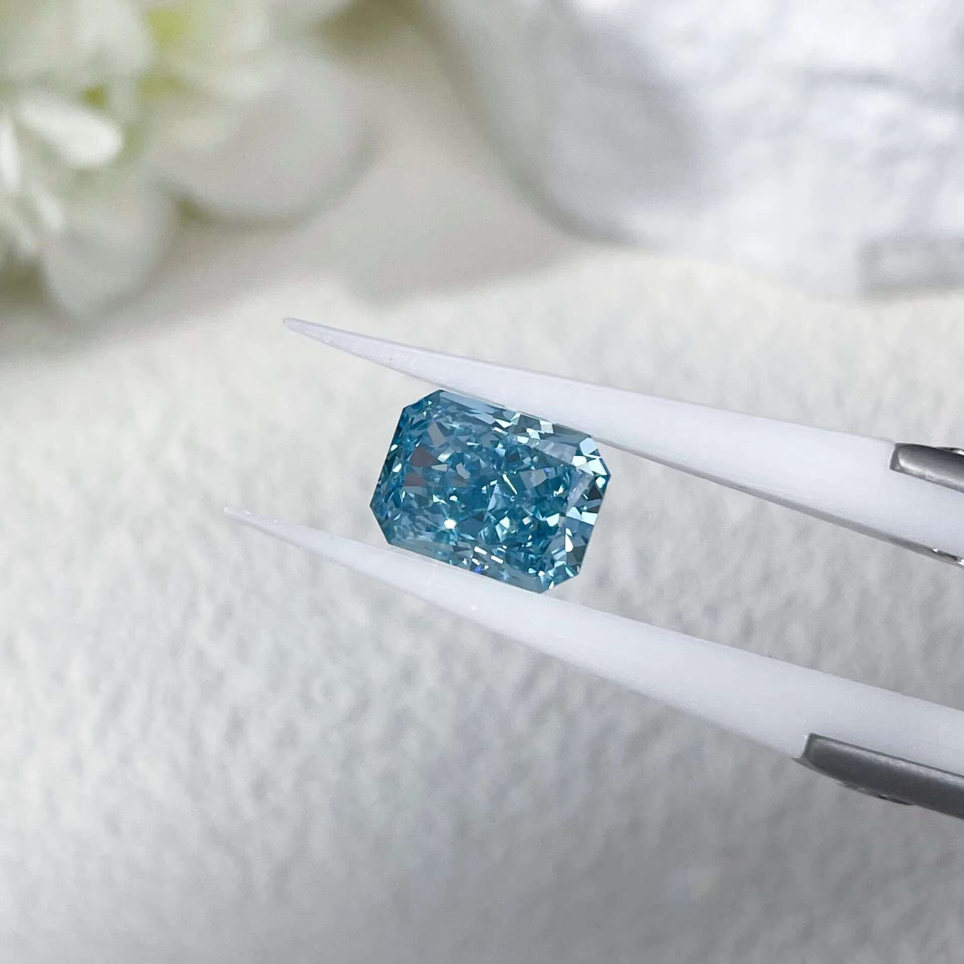 Blue Radiant Cut 0.5carat- 2.5carat Lab Grown Diamond HPHT CVD Diamond Fancy Blue Color VVS VS 3EX LooseDiamond IGI GIA