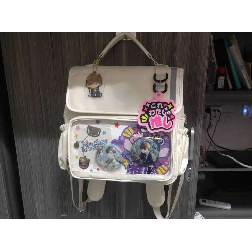 JIAERDI Preppy Style Summer School Bags Aesthetic Transparent Backpacks For Women Popular Canvas Rucksack Mochila Mujer Ita Bag