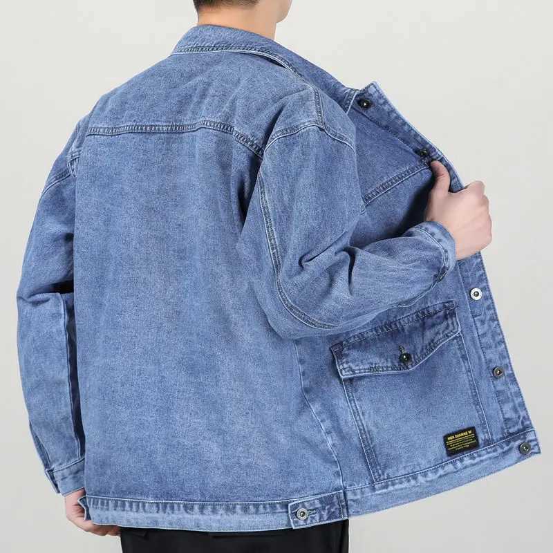 Mens Denim Jacket New Style Spring and Autumn Trendy Loose Large Size Versatile Fashion Brand Work Jacket Top Jacket XJ250621