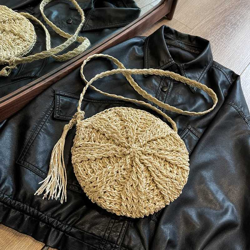 Round Multi Style Straw Bag Handbags Women Summer Rattan Bag Handmade Woven Beach Circle Bohemia Handbag New Fashion XJ250620