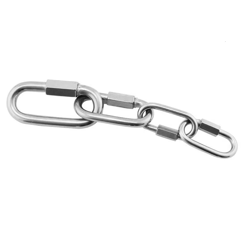 304 Stainless Steel Oval Quick Links Safety Snap Hook Climbing Carabiner Lock Buckle M35M4M5M6M7M8 y250611