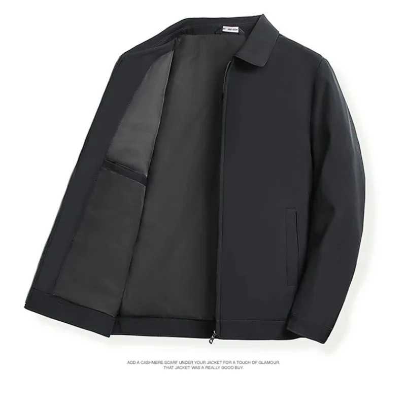 Jacket Solid Color Business New Mens Fashion Slim Dad Casual Gentleman Middle-aged and Elderly Lapel Coat British Style XJ250621