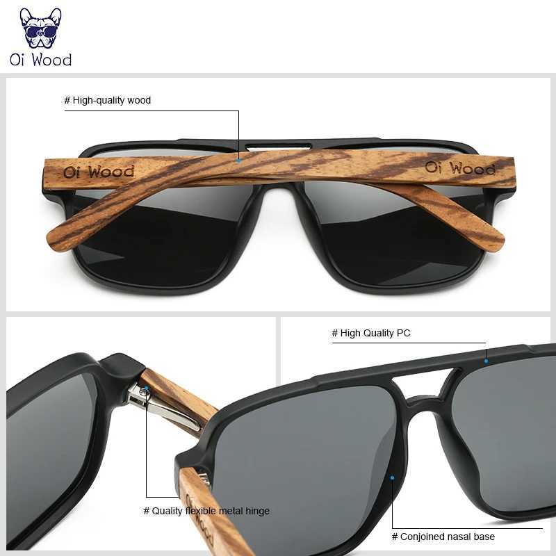 Oi Wood Sunglasses for Men Wood Sun Glasses Man Eyeglasses Polarizing Glasses UVA B Protection Eyewear ECO-Friendly W250621
