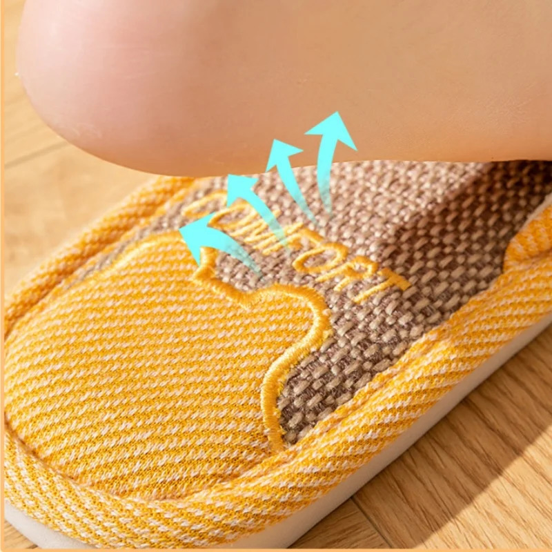 2025 Linen Slippers Women Spring Autumn Home Flip Flops Men Thick Platform Soft Sole Slides Couples Soft Slip On Flats Shoes 250617