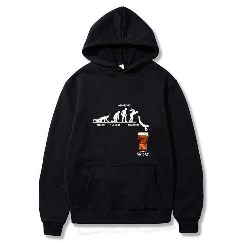 Monday To Friday Beer Hoodies Men Fashion Long Sleeve Sweatshirts Women Casual Harajuku Streetwear Hoody Pullovers Sweatshirts XJ250621