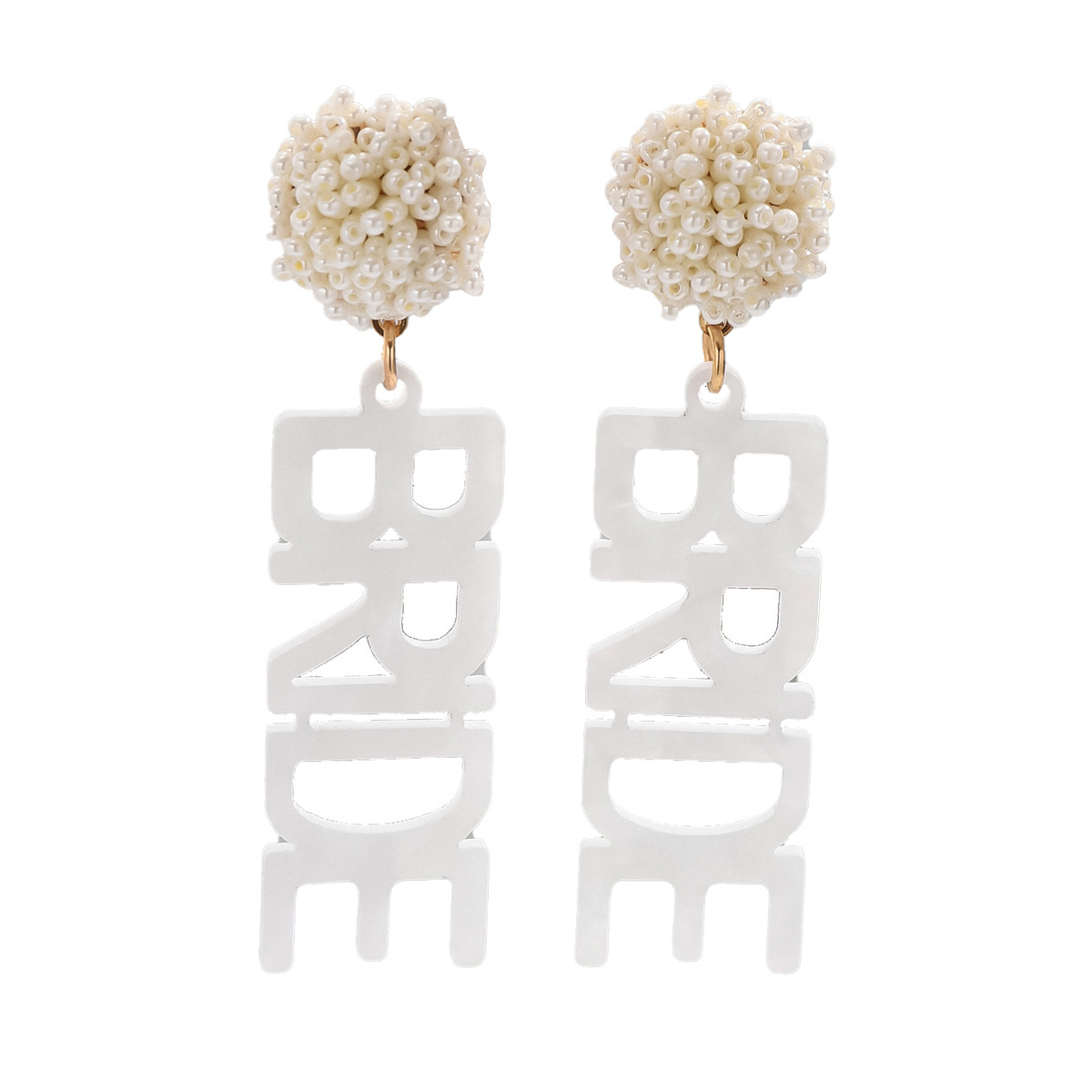 Minimalist Women's Personality Acrylic English Letter Design Versatile Stud Earrings For Women Unique Ear Jewelry