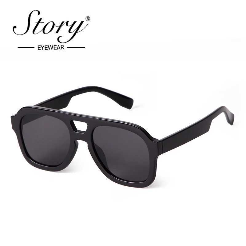 Vintage Tortoiseshell Blue Square Sunglasses Women Men Fashion Double Bridge Orange Lens Pilot Sun Glasses UV Protection Women S3573 W250621