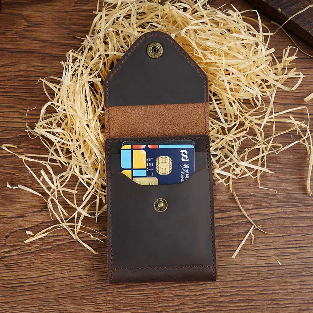 Genuine Leather Credit ID Card Holder Driver License Cover Crazy Horse Leather Ancient Design Fashion Card Case Slim Wallet Z250621