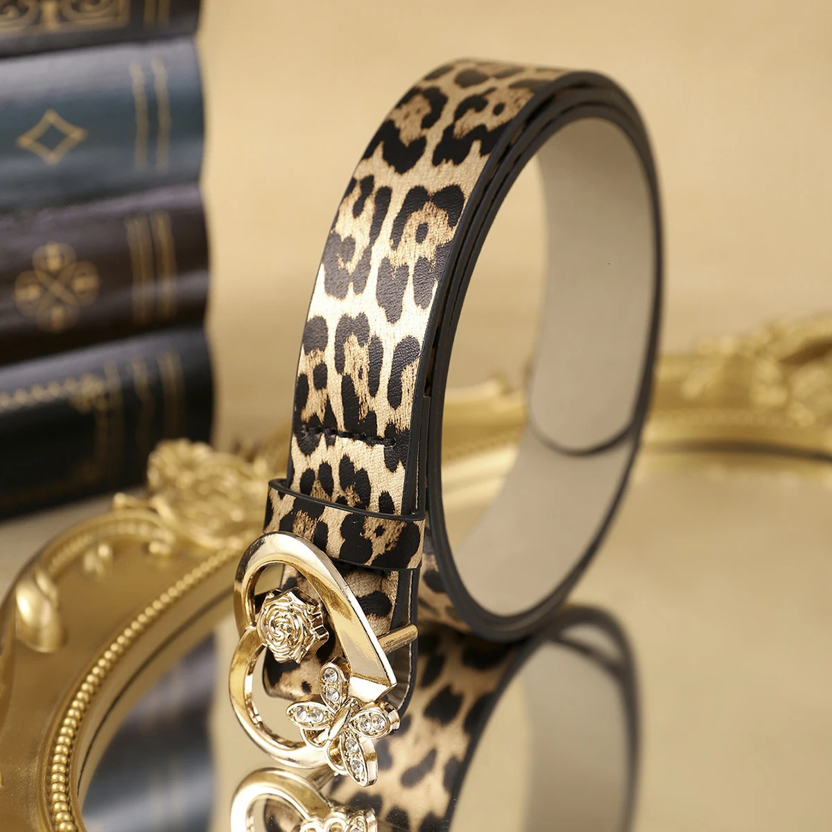 1 Leopard Print PU Womens Belt Bohemian Style Belt Love Metal Buckle Fashion Party Wear Date Essentials 250617
