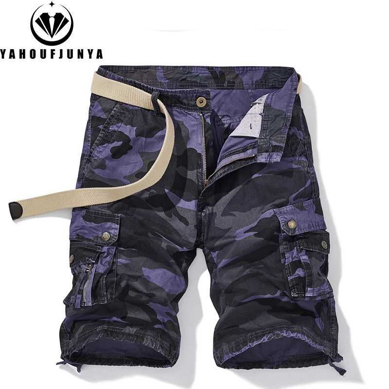 New Men Summer Cotton Buttons Camouflage Tooling Straight Shorts Men Breathable Outdoor Leisure Fashion Comfortable Shorts Male W250621