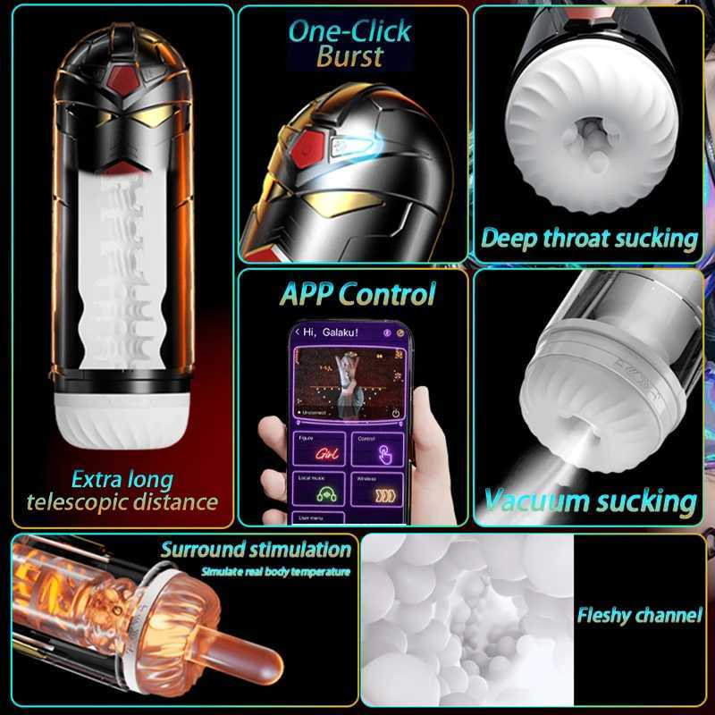 2024 New Bluetooth Mecha Automatic Oral Vagina Male Masturbator Blowjob Pussy Sex Machine APP Masturbation Cup Sex Toys for Men W250621