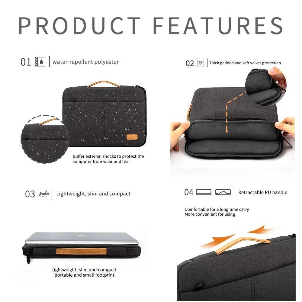 Laptop Sleeve Bag 14-15.6 Inch Notebook Pouch for Mens Shockproof Computer Briefcase for Business Travel Laptop case Z250621