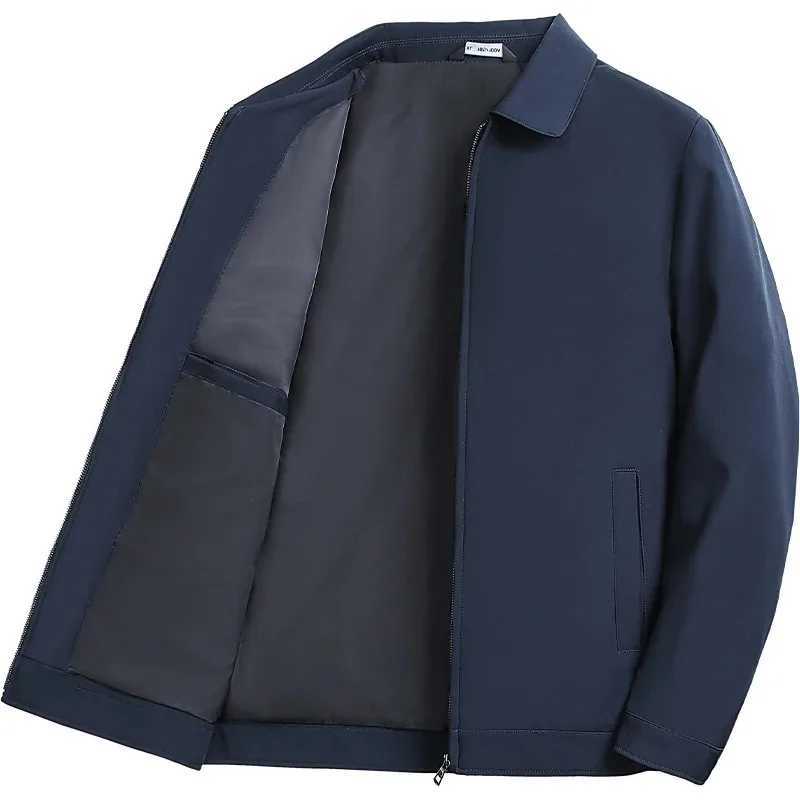 Jacket Solid Color Business New Mens Fashion Slim Dad Casual Gentleman Middle-aged and Elderly Lapel Coat British Style XJ250621