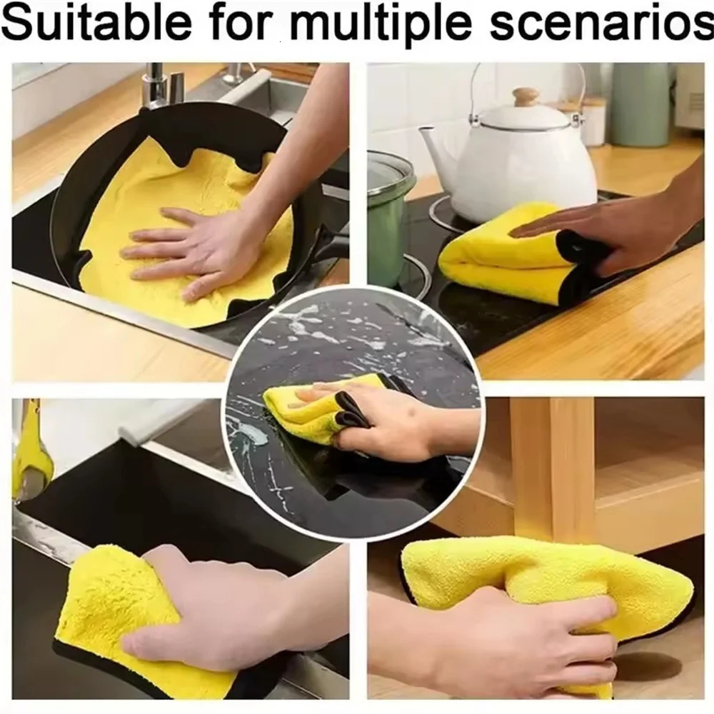 Double Sides Car Microfiber Cloths Super Absorbent Washing Drying Cleaning Towels Auto Detailing Towel Rags Clean Tool 250616
