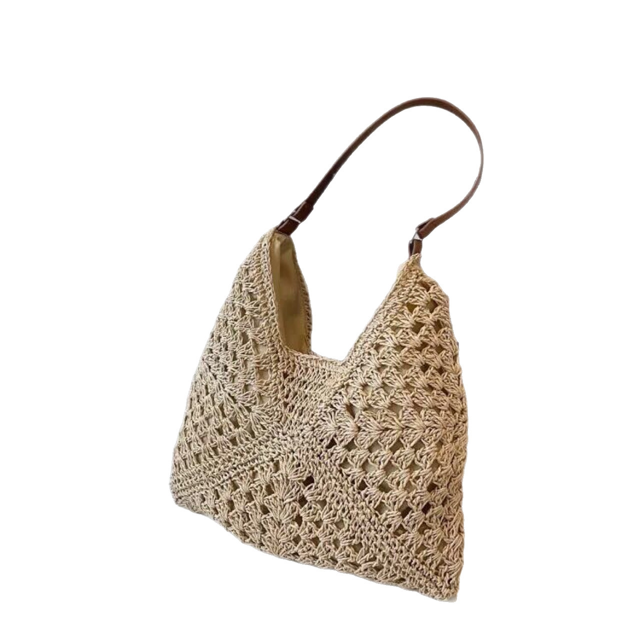 Free shipping designer Straw Woven Bag for Women Handmade Summer Beach Vacation Shoulder Bag Ladies High-end Large Capacity Commuter Tote Bag