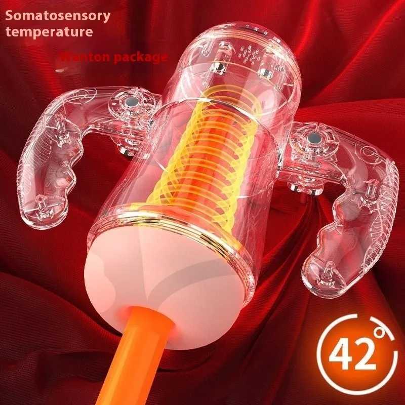 Electric Handle Airplane Cup Full-Automatic Vibration Sound Clip Suction Masturbation Device for Men Adult Sex Toy W250621