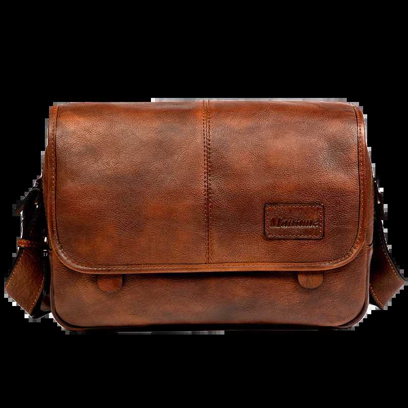 Leather shoulder bag mens messenger bag casual mens bag trendy high-capacity leather messenger bag tooling backpack. Z250621