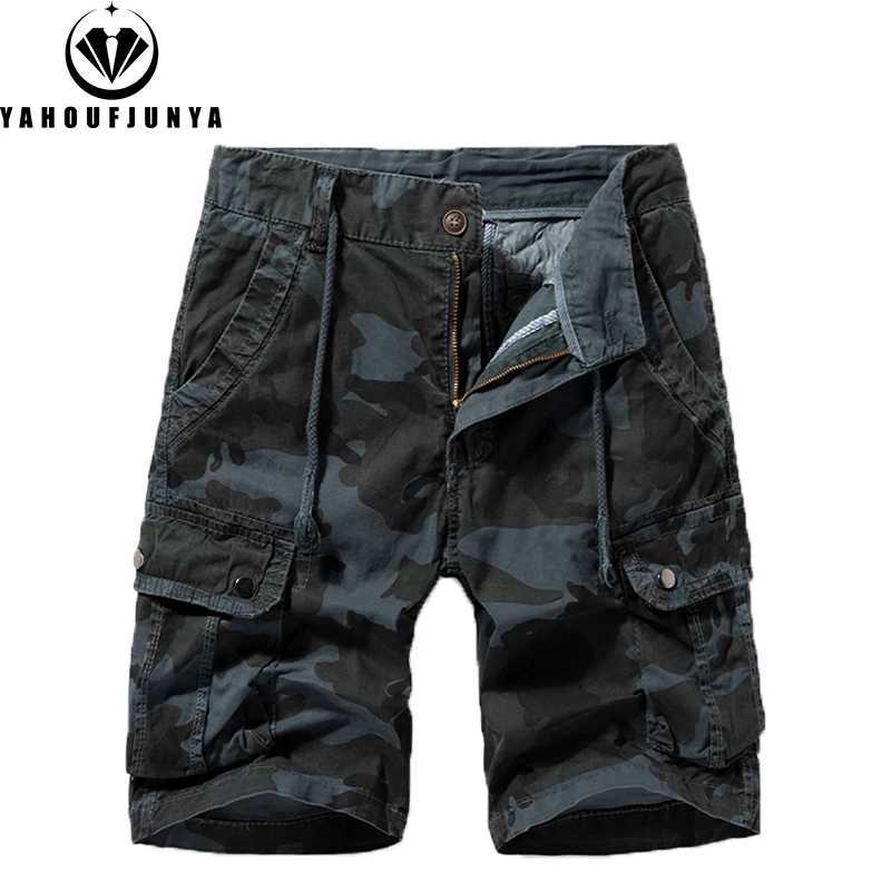 New Men Summer Outdoor Camouflage Cargo Straight Shorts Men Loose Casual Fashion Joggers Cotton High-Quality Design Short Male W250621