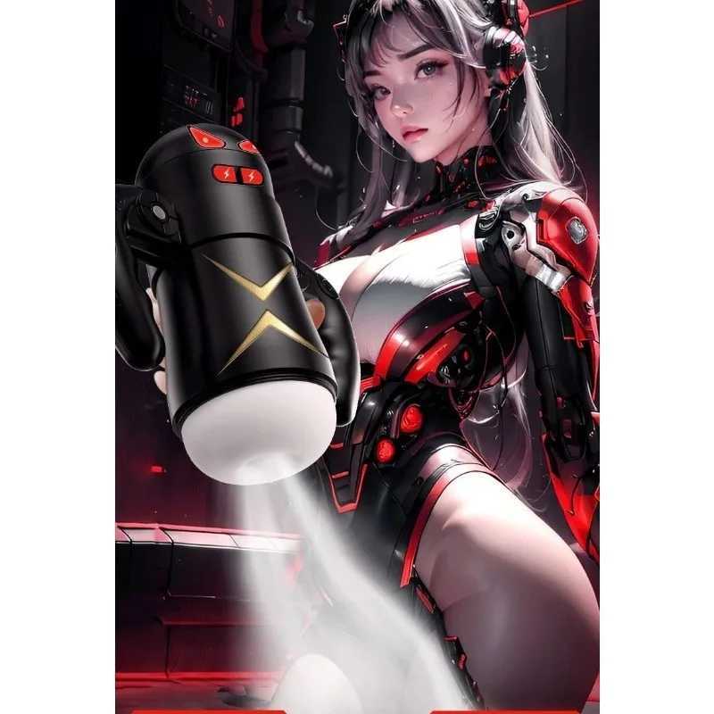Electric Handle Airplane Cup Full-Automatic Vibration Sound Clip Suction Masturbation Device for Men Adult Sex Toy W250621
