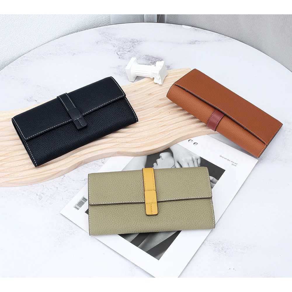 Cow Leather Wallets For Women Western Bifold Check Book Holder Womens Wallets Card Cases and Money Organizers Bag Large Wallet Z250621