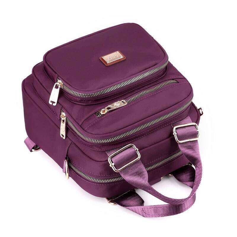 Fashion Multi-Pocket Design Women Daypack High Quality Durable Nylon Female Shoulder Bag Casual Girls Small Shopping Backpack