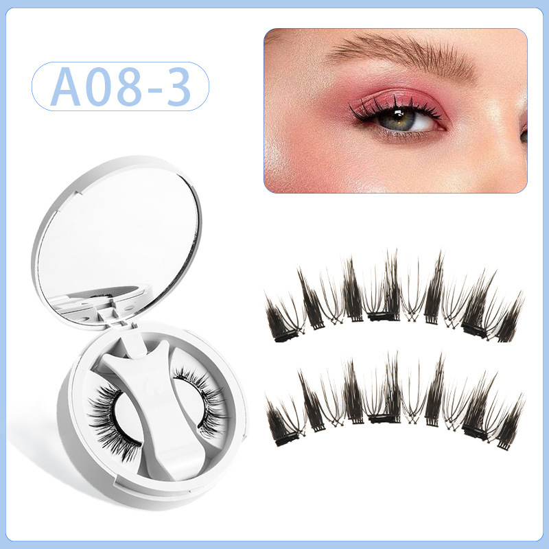 Magnetic False Eyelashes One-Piece Box Set No Glue Natural Dense Cross-Border Hot-Selling Quantum Magnetic False Eyelashes Wholesale New Free Delivery