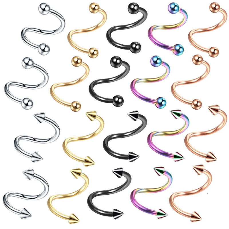 Nose Ring Ear Stud Body Piercing Ring Body Piercing Lip Ring Brow Ring Personality Hip Hop General Industrial Barbell Sexy 250617