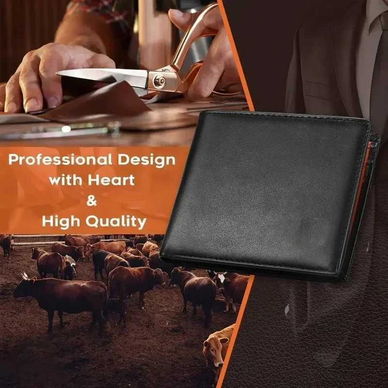 Short Genuine Leather Mens Wallets Classic Slim Solid Purse Card Holder Coin Pocket RFID Fashion Quality Z250621