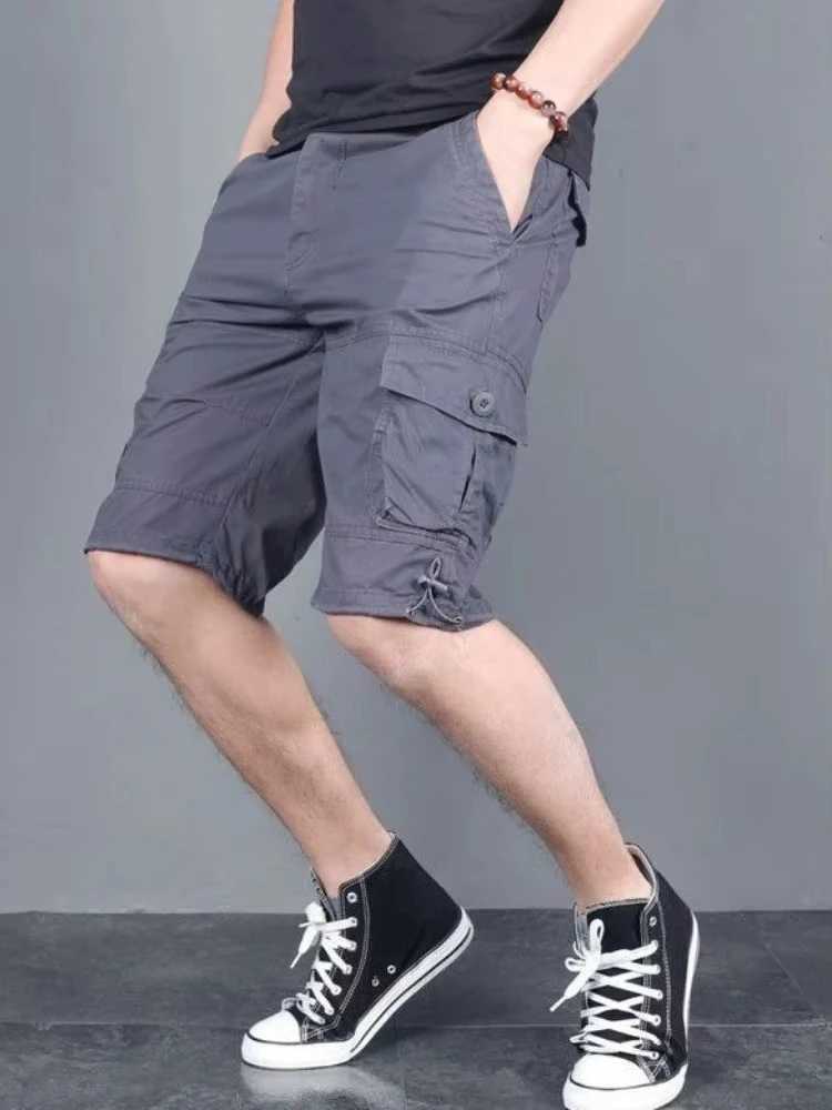 Mens Cargo Shorts Multi Pocket with Zipper Male Short Pants Hiking Beautiful Popular Cotton Clothes Luxury Summer Jorts New In W250621