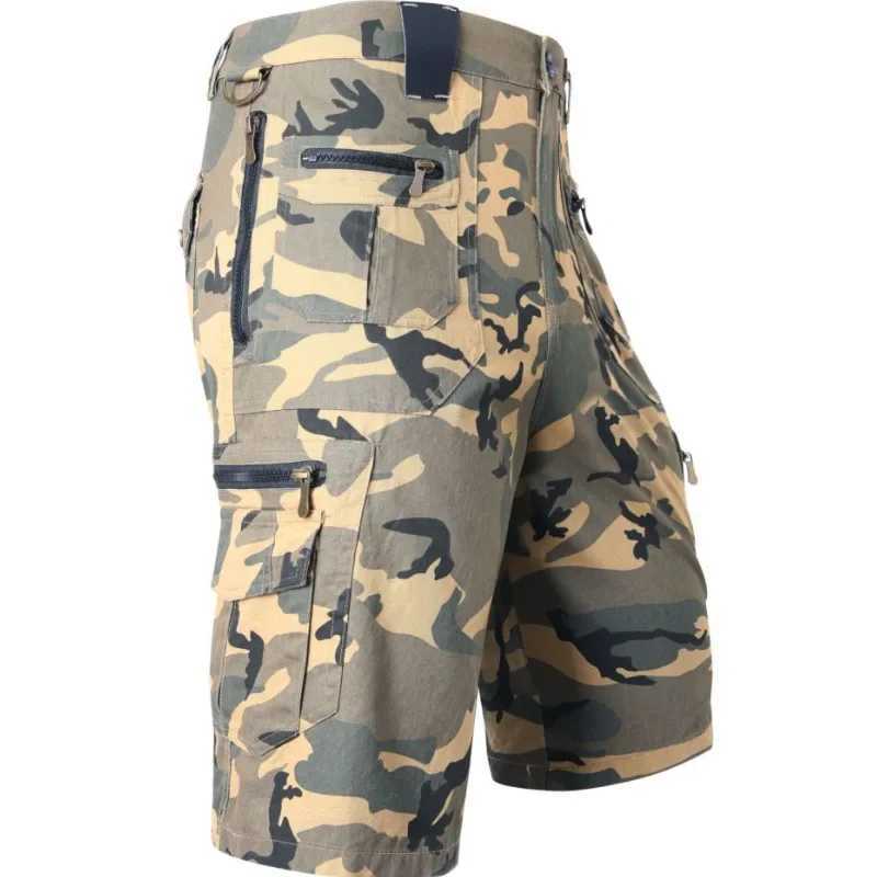 LIBIELIY Summer Cargo Pants for Men Multiple Pockets Zipper Cotton Fashion Casual Shorts Male Straight Outdoor Sports Knee Length Pants W250621