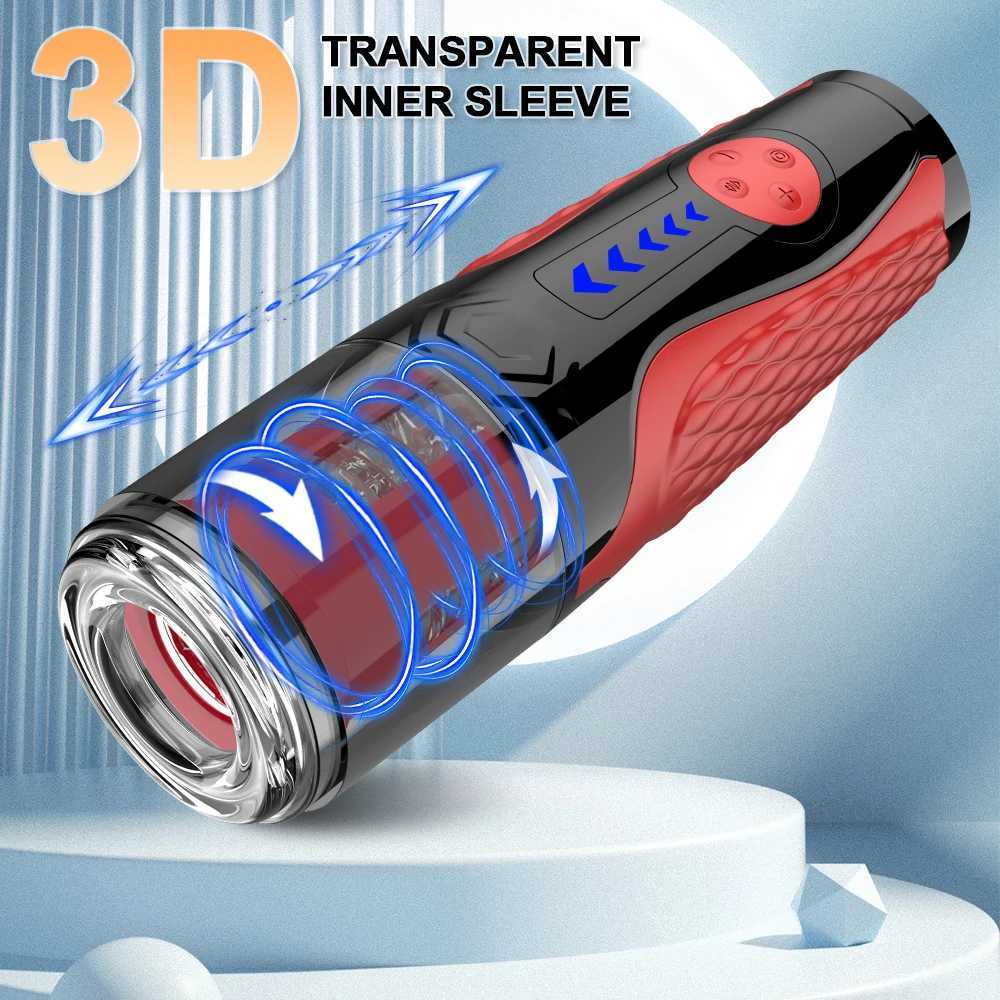 Sex Toys for Men Automatic Male Masturbator Cup 7 Thrusting Rotating Modes Penis Stimulation with Suction Base Electric Pussy W250621