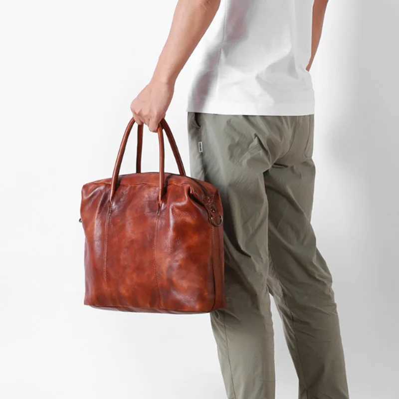 Real leather handbag new mens briefcase high-quality computer bag single shoulder diagonal cross bag Z250621