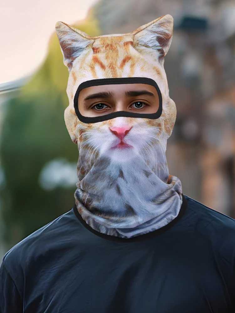 3D Cat Balaclava Motorcycle Head Cover Breathable Ski Snowboard Mask UV Protection Full Face Hood Mask for Music Festivals Raves XJ250620