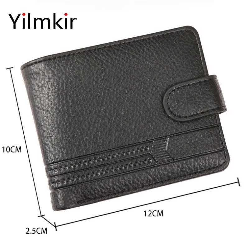 PU Leather Mens Short Wallet Multi Functional Zipper Mens Purse Business Short Multi Card Slot Moneybag Z250621