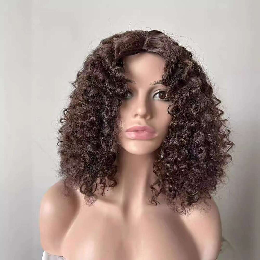 Fashion Front 13*4 Lace Edge Fluffy Natural Curly Wig Full Head Set