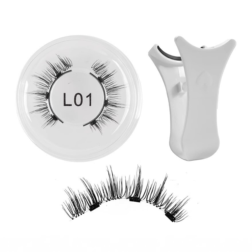 Cross-Border Hot-Selling Magnetic False Eyelashes Cross-Border Magnetic Eyelash Integrated Box Set Glue-Free Magnetic False Eyelashes New Free Deliver