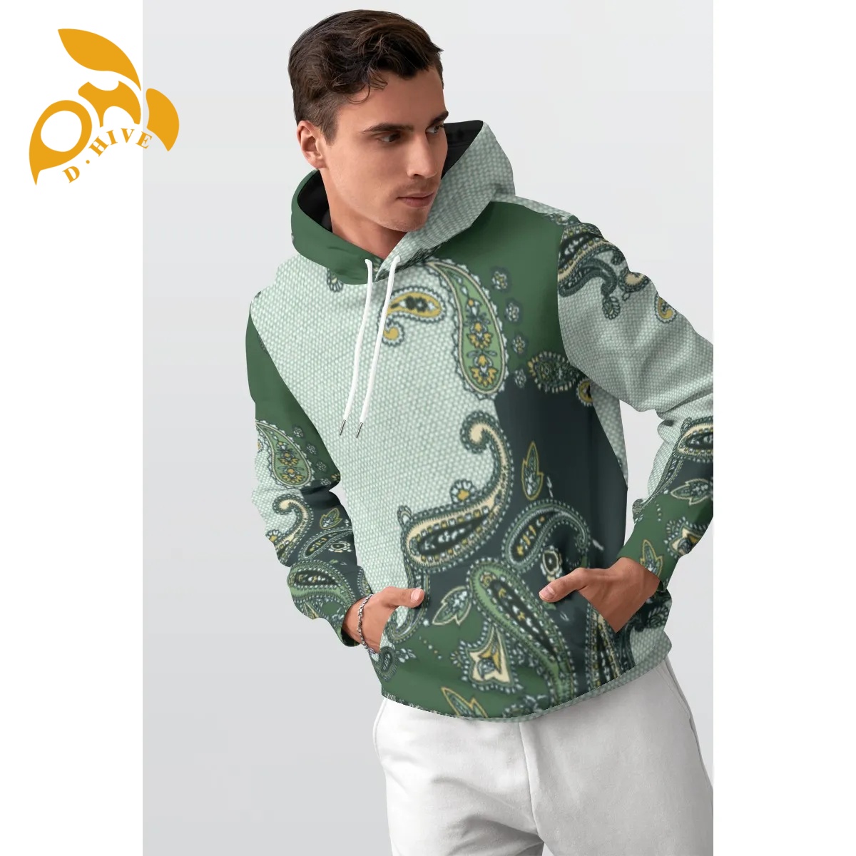 Free Shipping of customized All-Over Print Men's Thicken Pullover Hoodie with exquisite patterns comfortable breathable Warm comfortable Soft hig