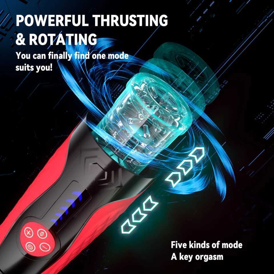 Sex Toys for Men Automatic Male Masturbator Cup 7 Thrusting Rotating Modes Penis Stimulation with Suction Base Electric Pussy W250621