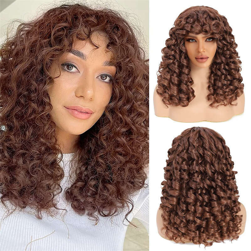 New Women's Wig Synthetic Fiber High Temperature Silk Rose Net Small Curly Hair Cap